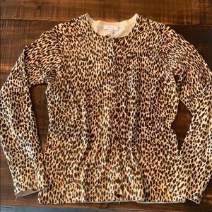 Brown and tan print cardigan medium